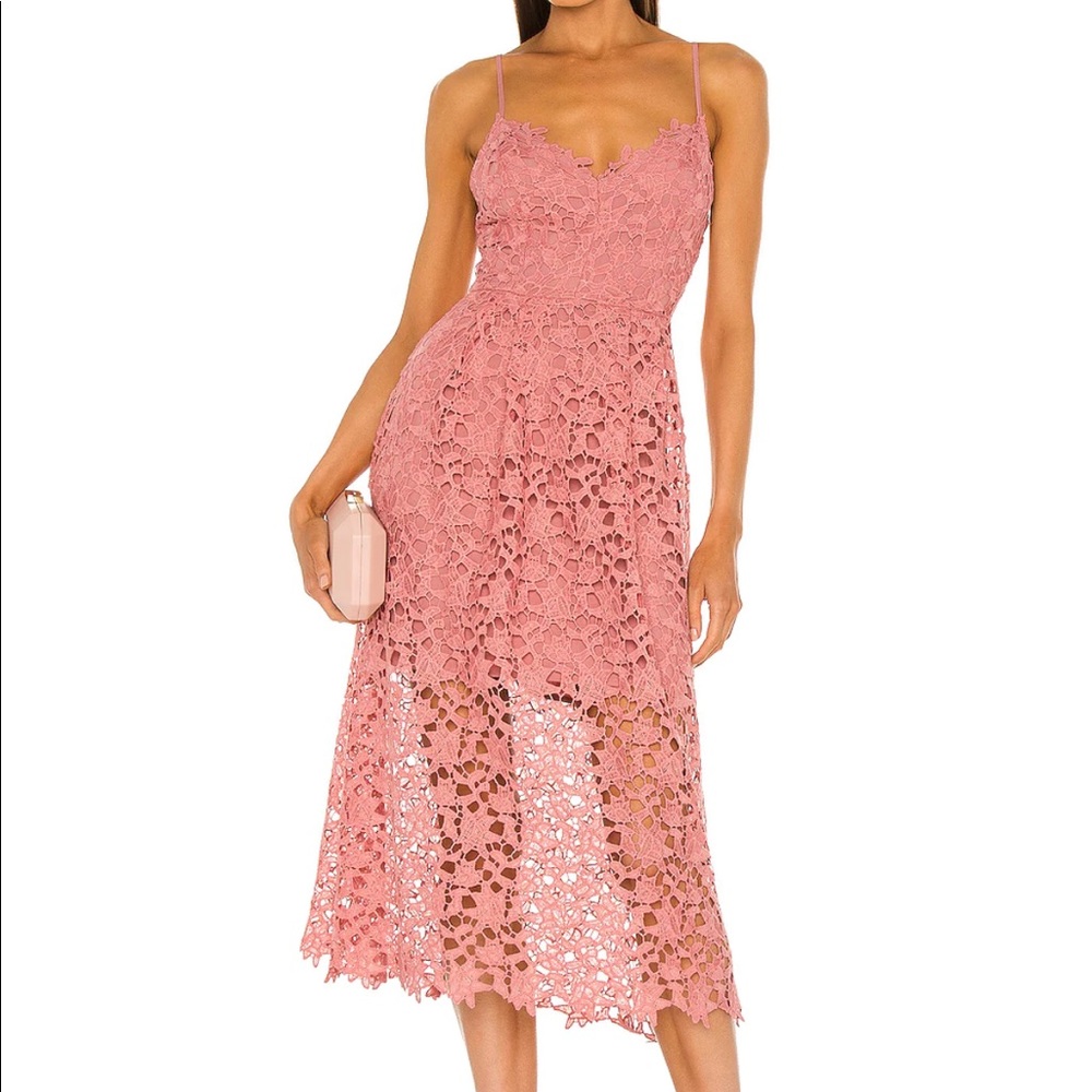 ASTR the Label Lace A-Line Midi Dress in Pink Mauve - Picture 2 of 9